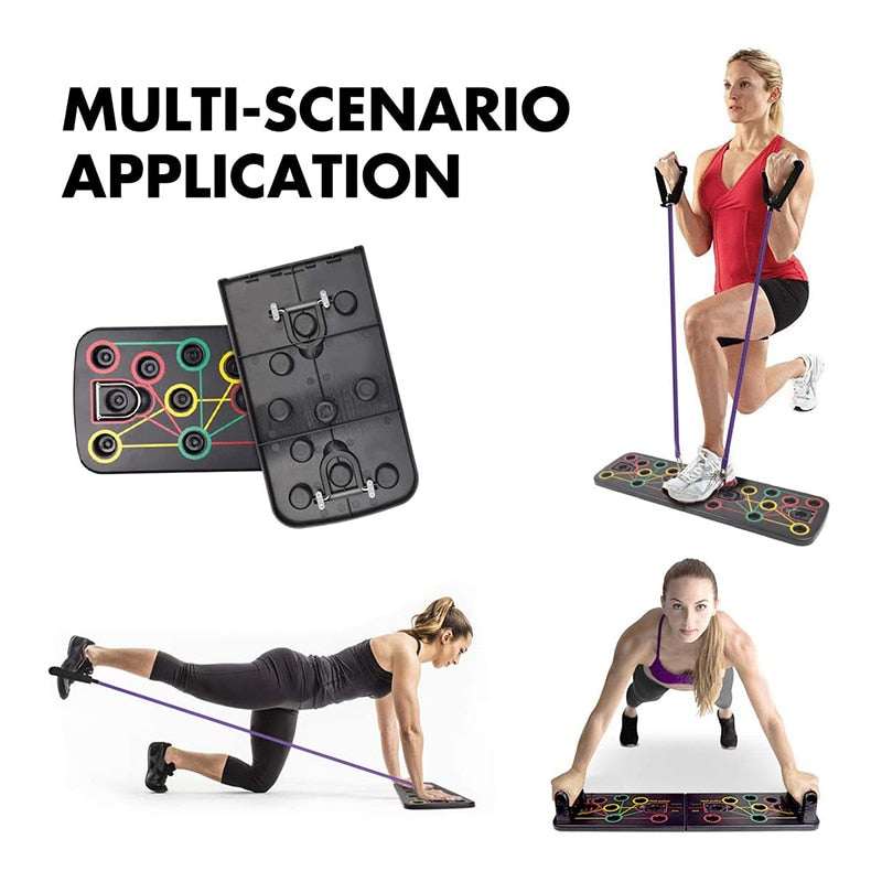 13-in-1 push-up Board with Resistance Bands