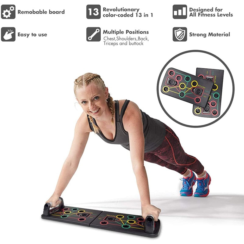 13-in-1 push-up Board with Resistance Bands